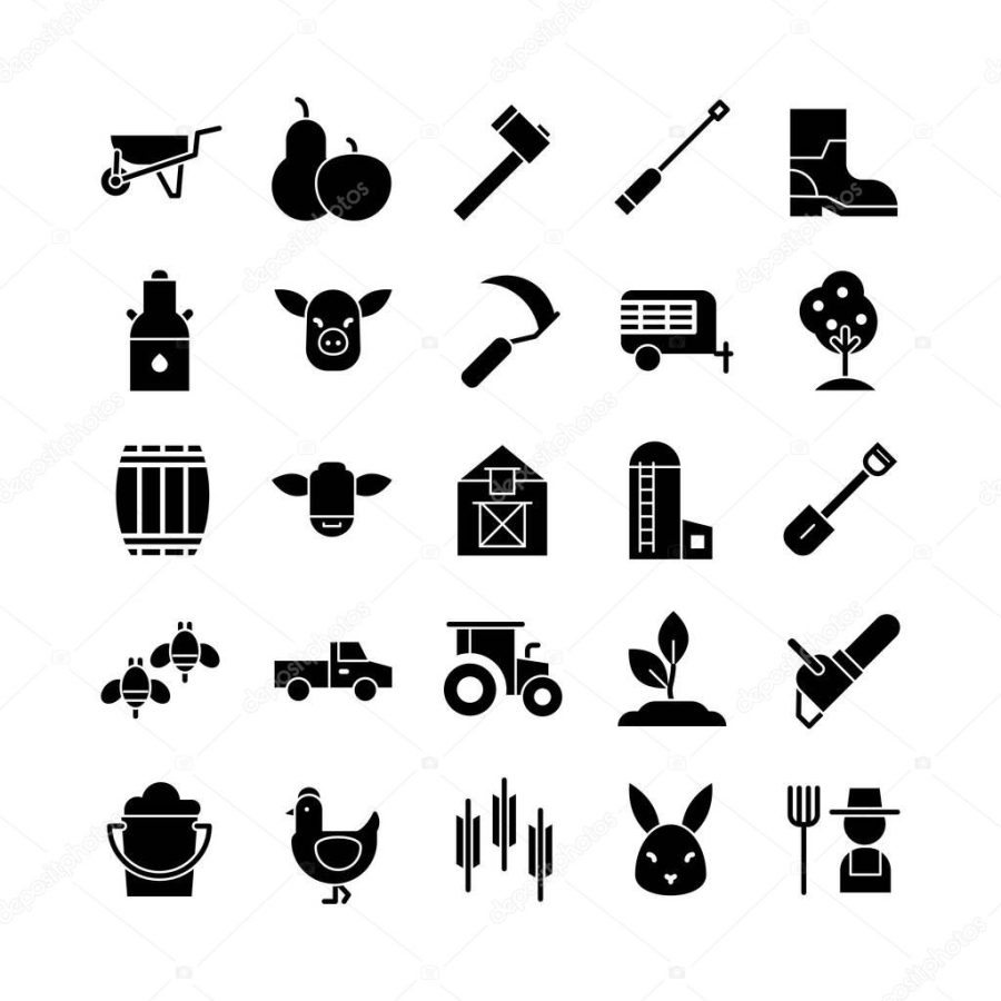 Farm icon set vector solid for website, mobile app, presentation, social media. Suitable for user interface and user experience.