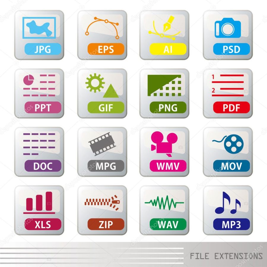 File extensions icons set