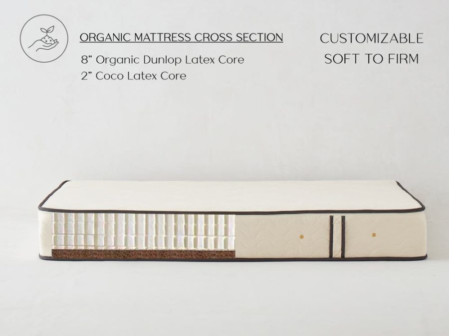 Full / Double Organic Latex Mattress From Soft To Firm - Moonlight