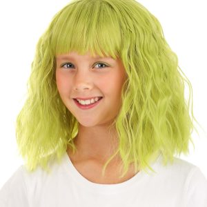 Girl's Mossy Green Wavy Wig