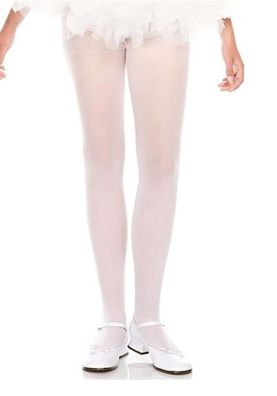 Girls Opaque White Tights