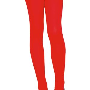 Girl's Red Opaque Tights