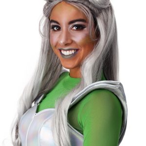 Glitter Space Buns Costume Wig for Women