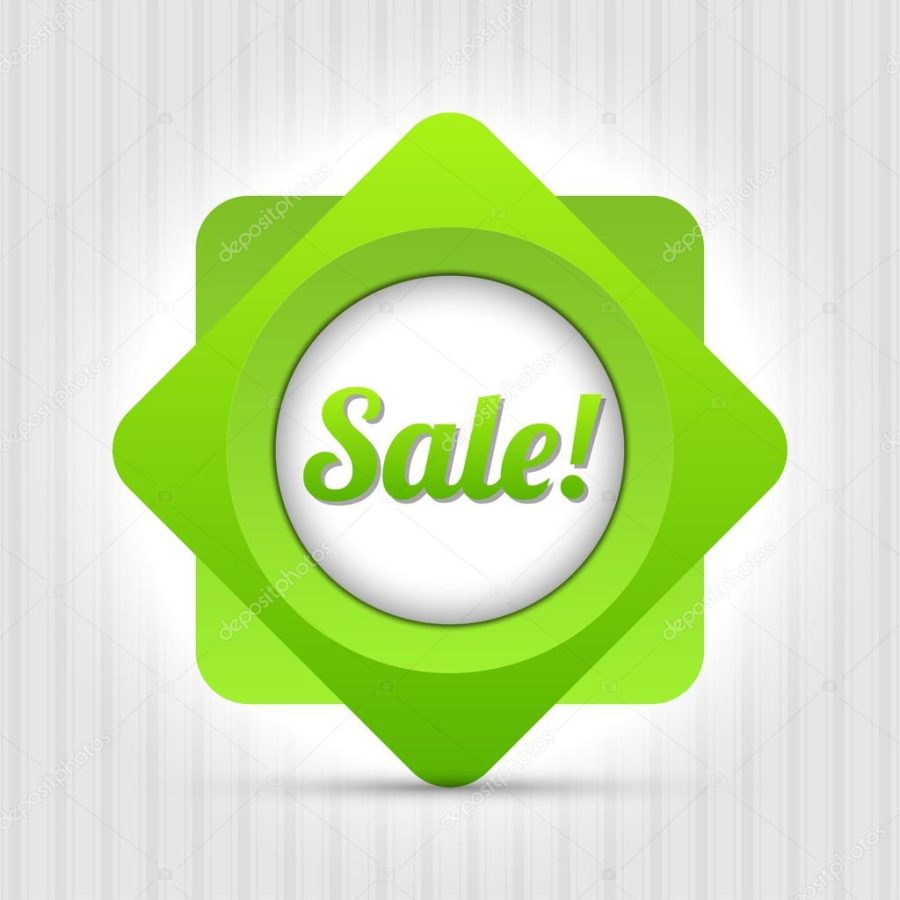 Green vector label - Sale!