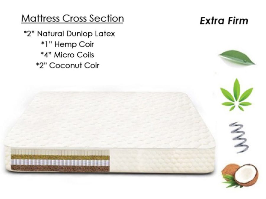 HeartNest Natural Hemp Mattress - Chemical Free Hemp Mattress with Latex - The Futon Shop