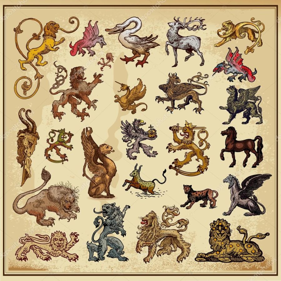 Heraldic elements beasts