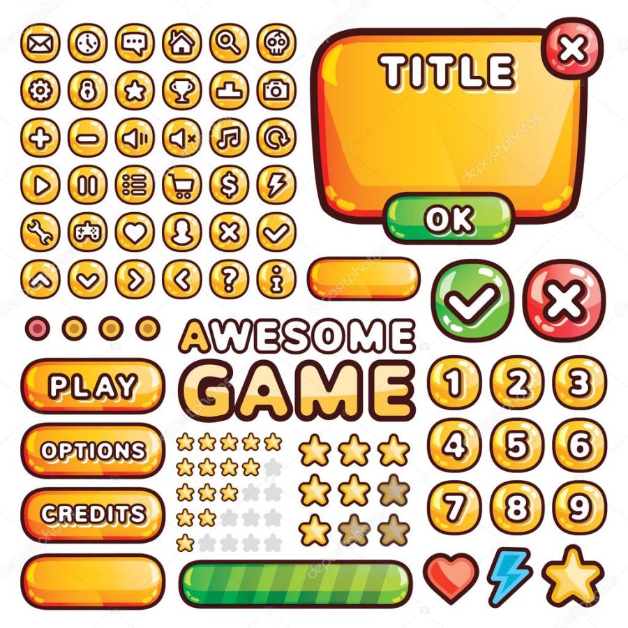 Interface elements for web and mobile games and apps
