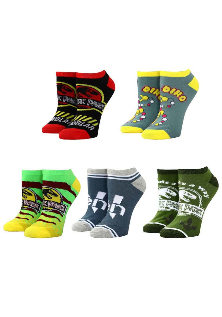 Jurassic Park Icons 5 Pair Adult Ankle Socks