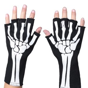 Kid's Fingerless Skeleton Gloves