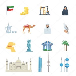 Kuwait Culture Flat Icon Set