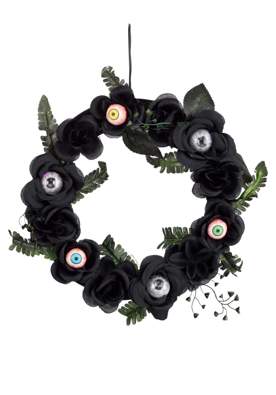 Light Up Eyeballs Flower Halloween Wreath Decoration