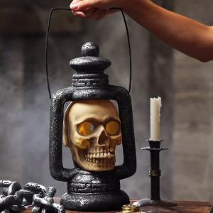 Light Up Spooky Skull Lantern Decoration