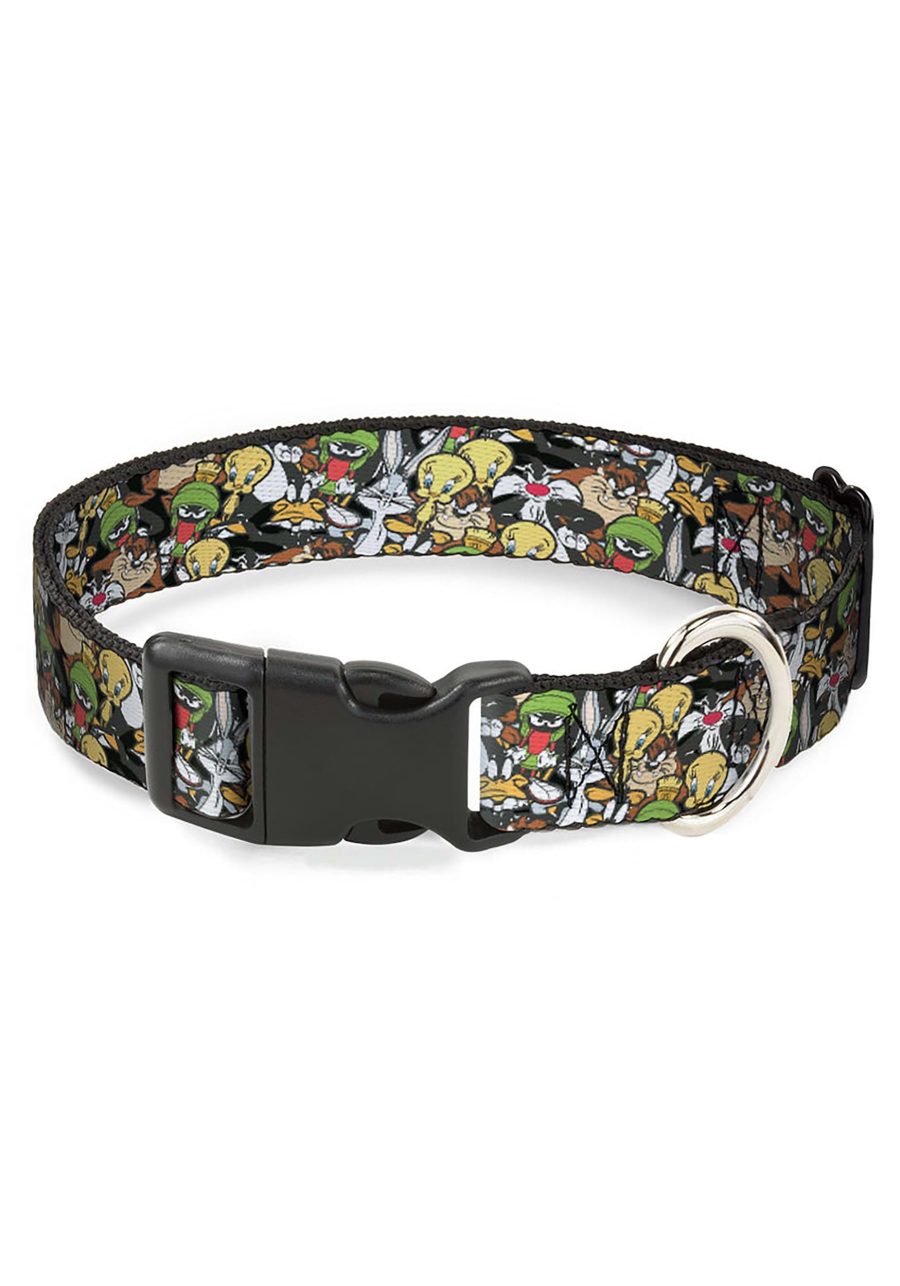 Looney Tunes 6-Character Stacked Collage Dog Collar