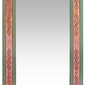 Medium Grecas Copper Mirror - Turquoise/Red Under