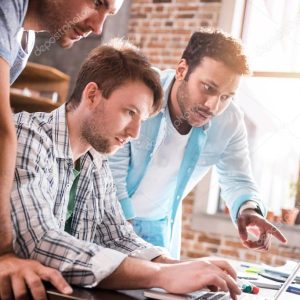 Men using laptop