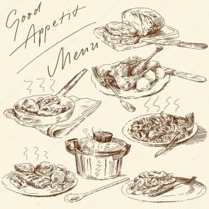 Menu-original hand drawn set