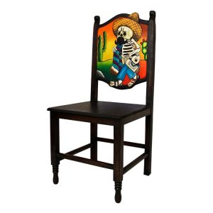 Mexican Rustic Borracho Muerto Carved Chair