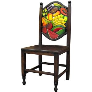 Mexican Rustic Fruit Carved Chair