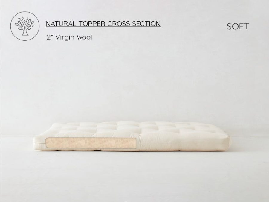 Natural Wool Mattress Topper - 2 Inch Thick Wool Mattress Topper - Wool Topper Soft - The Futon Shop