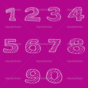 Numbers set, vector illustration