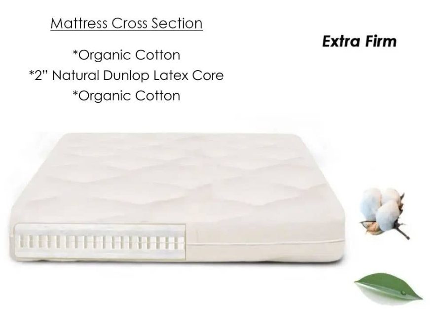 Organic Cotton Plus - 2" Latex & Organic Cotton Futon Bed Mattress - Extra Firm by The Futon Shop