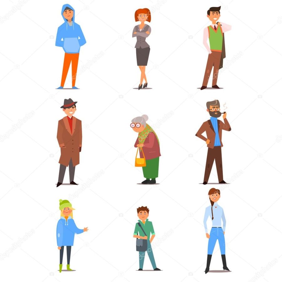 People of Different Lifestyle, Age and Profession. Vector Flat Illustration Set