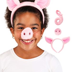 Pink Pig Nose, Ears and Tail Accessory Costume Set