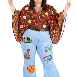 Plus Size Flared Out Hippie Costume for Women
