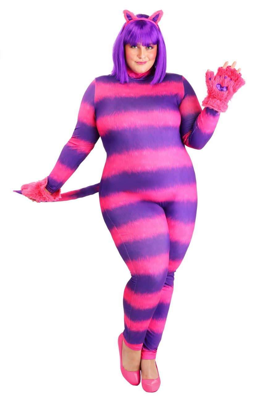 Plus Size Sexy Cheshire Cat Bodysuit Costume for Women