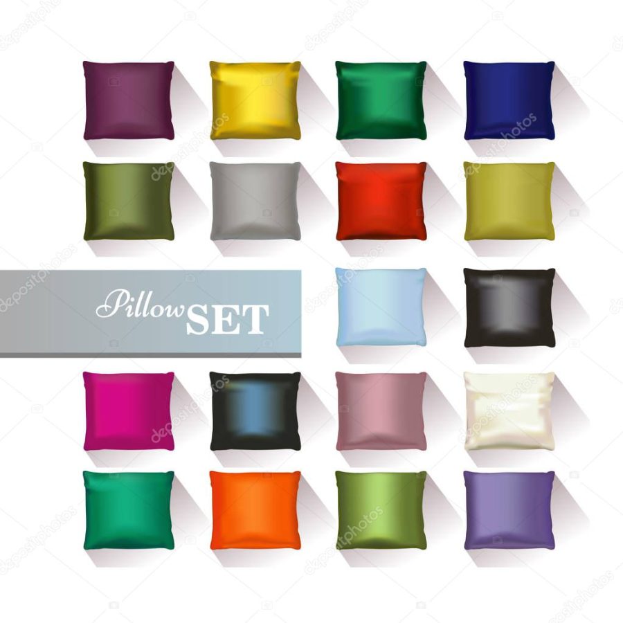 Realistic pillows set for design. Vector image.