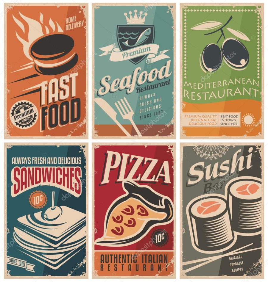 Retro food posters