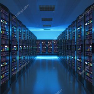 Server room interior in datacenter