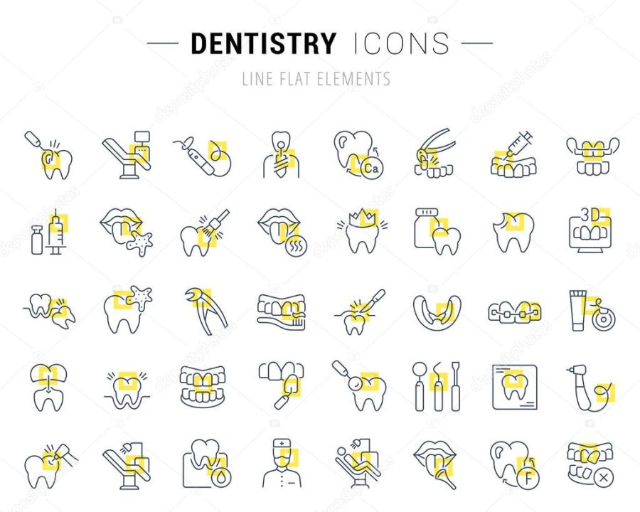 Set Vector Line Icons of Dentistry.