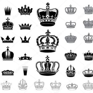 Set of 40 detailed crowns