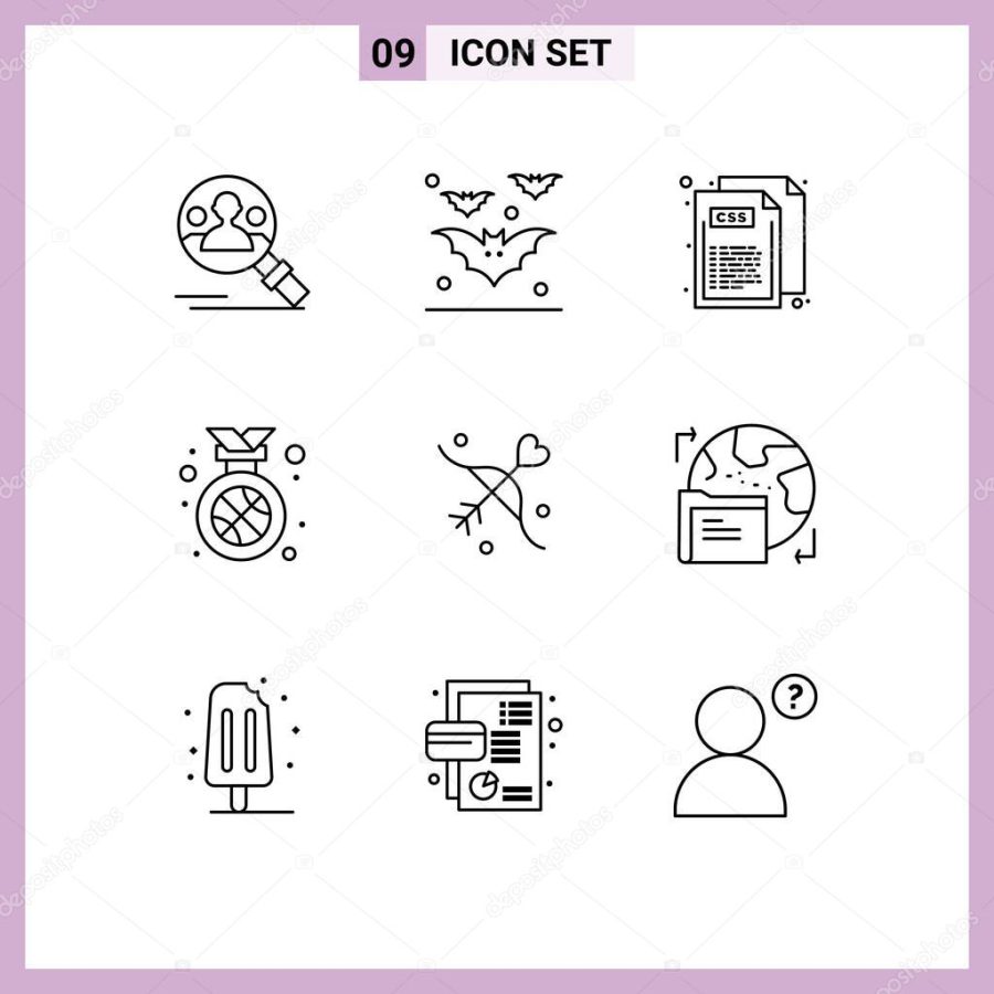 Set of 9 Modern UI Icons Symbols Signs for love, position, code, winner, best Editable Vector Design Elements