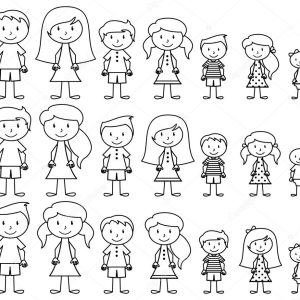 Set of Cute and Diverse Stick People in Vector Format