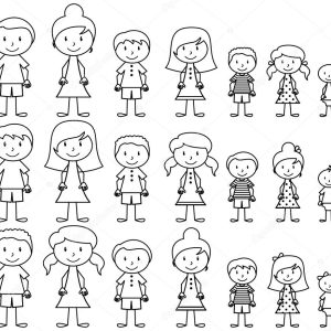 Set of Cute and Diverse Stick People in Vector Format