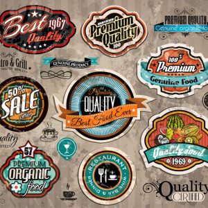 Set of Premium Quality Vintage Labels