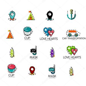 Set of abstract travel logo icons