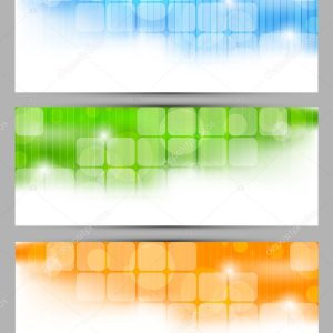 Set of banners with squares