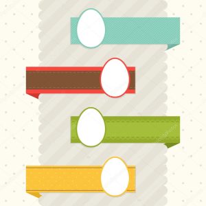 Set of easter ribbons