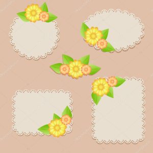 Set of flora frames vector