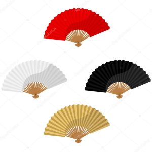 Set of foldnig fans