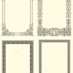 Set of four vintage ornamental frame