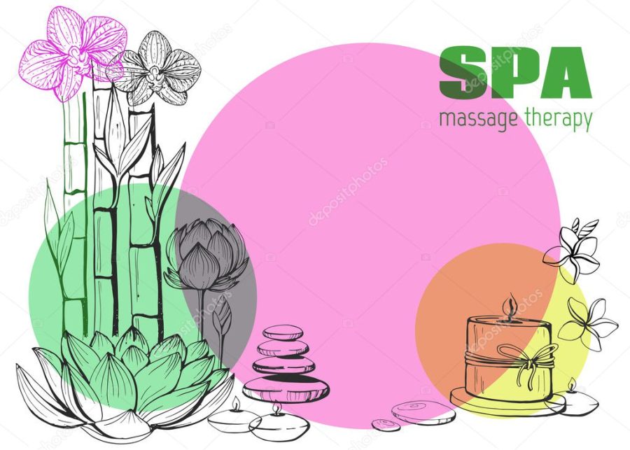 Set of hand drawn elements spa