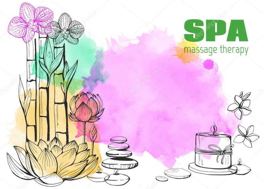 Set of hand drawn elements spa