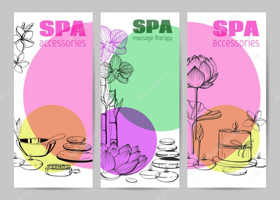 Set of hand drawn elements spa