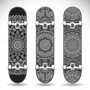 Set of skateboards templates