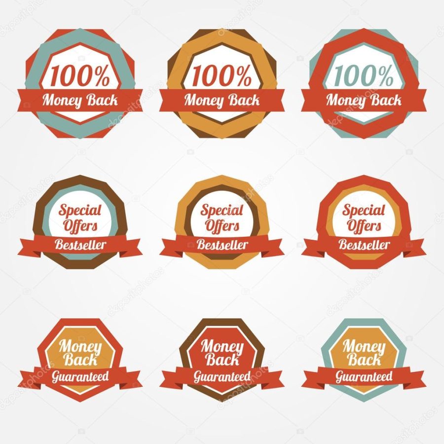 Set of vector sale stickers, badges, labels