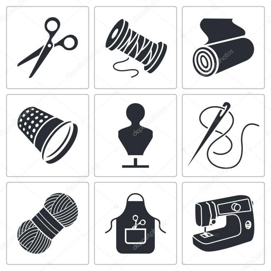 Sewing clothing manufacture Icons